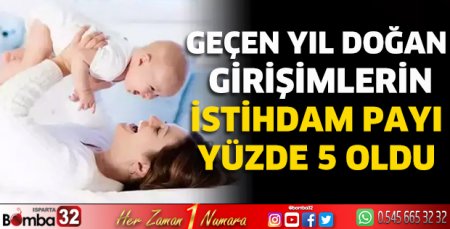 Geçen yıl doğan girişimlerin istihdam payı yüzde 5 oldu