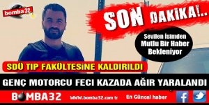 GENÇ MOTORCU BARİYERLERE ÇARPTI DURUMU AĞIR