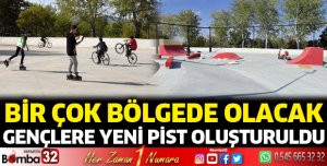 Gençlere yeni kaykay pisti oluşturuldu