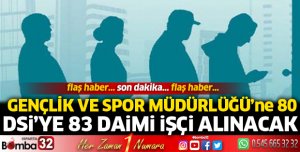 Gençlik Spor ve DSİ'ye daimi işçi alınacak