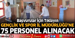 Gençlik ve Spor İl Müdürlüğü'ne 75 personel alınacak