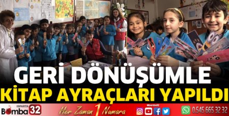 Geri dönüşümle kitap ayraçları yapıldı 