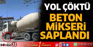 Gökçay kavşağında yol çöktü
