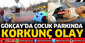 GÖKÇAYDA ÇOCUK PARKINDA KORKUNÇ OLAY