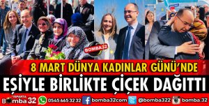 GÖKMENOĞLU KADINLARA ÇİÇEK DAĞITTI