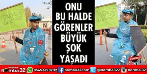 GÖL KIYISINDA TOPLANAN ÇÖPLERDEN YAPTIĞI GİYSİYİ ÜZERİNDE SERGİLEDİ