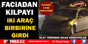 GÖLCÜK CADDESİNDE 2 ARAÇ BİRBİRİNE GİRDİ