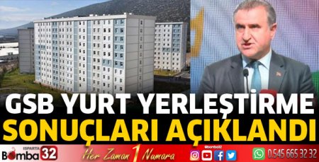 GSB yurt yerleştirme sonuçları açıklandı