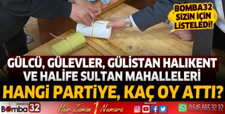 Gülcü, Gülevler, Gülistan, Halıkent ve Halife Sultan mahalleleri sandık sonuçları