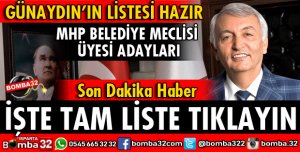 GÜNAYDIN'IN BELEDİYE MECLİS ÜYESİ ADAYI TAM LİSTESİ 