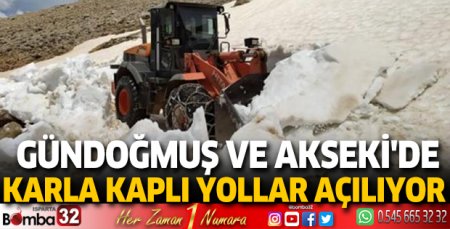 Gündoğmuş ve Akseki'de karla kaplı yollar açılıyor
