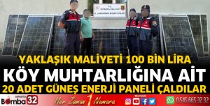 Güneş enerjisi panellerini çaldılar