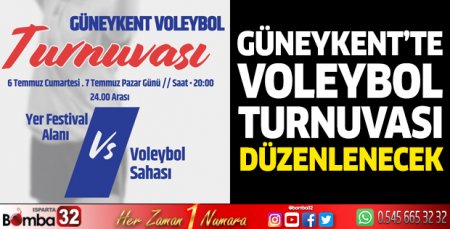 Güneykent’te Voleybol Turnuvası düzenlenecek
