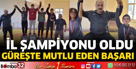 Güreşte mutlu eden başarı