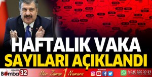 Haftalık vaka sayıları açıklandı