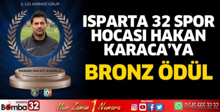 Hakan Karaca’ya bronz ödül