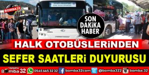 HALK OTOBÜSLERİ HAREKET SAATLERİ İLE İLGİLİ ÖNEMLİ DUYURU