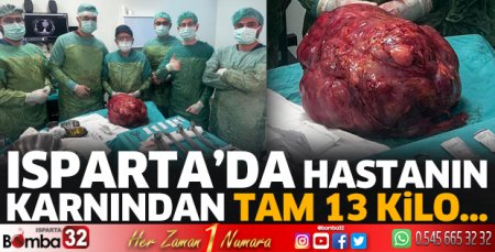 Hastanın karnından 13 kilogram ağırlığında kitle çıktı