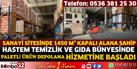 HASTEM Temizlik ve Gıda paletli ÜRÜN depolama hizmetine başladı