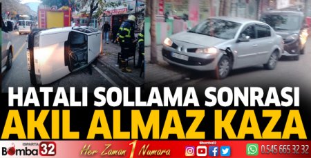Hatalı sollama sonrası kaza
