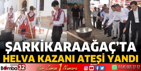 Helva kazanı ateşi yandı