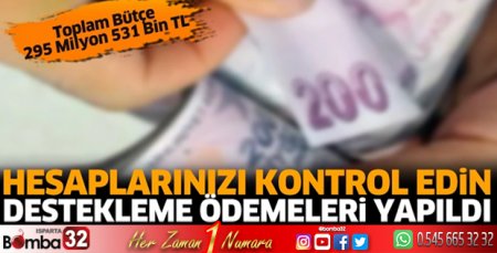 Hesaplarınızı kontrol edin destekleme ödemeleri yapıldı