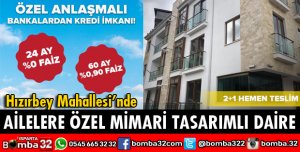 HIZIRBEY MAHALLESİNDE AİLELERE ÖZEL MİMARİ TASARIMLI DAİRE