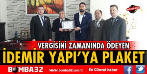 İDEMİR YAPIYA VERGİ TEŞEKKÜRÜ