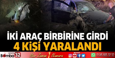 İki araç birbirine girdi