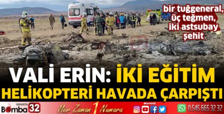 İki eğitim helikopteri havada çarpıştı