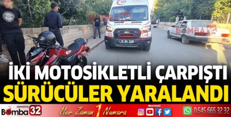 İki motosikletli çarpıştı 
