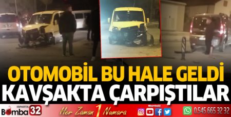İki otomobil çarpıştı