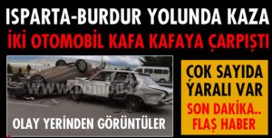 İKİ OTOMOBİL KAFA KAFAYA ÇARPIŞTI
