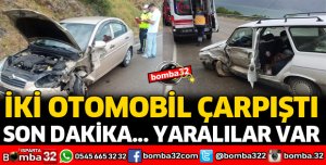 İKİ OTOMOBİL KAFA KAFAYA ÇARPIŞTI