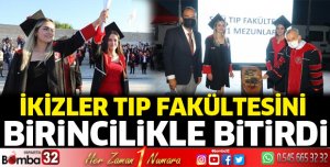 İkizler tıp fakültesini birincilikle bitirdi