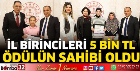 İl birincileri ödüllerini aldı