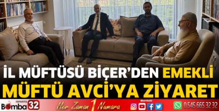 İl Müftüsü Biçer’den Emekli Müftü Avci’ya ziyaret