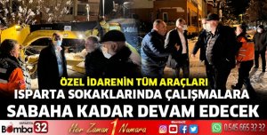 İl Özel İdare araçları Isparta sokaklarında 