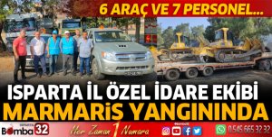 İl Özel İdare ekibi Marmaris yangınında