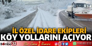 İl Özel İdare ekipleri gece gündüz yolları temizliyor