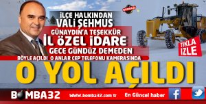 İLÇE HALKINDAN VALİ GÜNAYDINA VE İL  ÖZEL İDAREYE TEŞEKKÜR