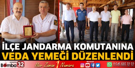 İlçe jandarma komutanına veda yemeği düzenlendi