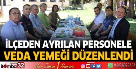 İlçeden ayrılan personele veda yemeği