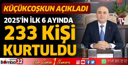 İlk 6 ayda 233 kişi kurtuldu