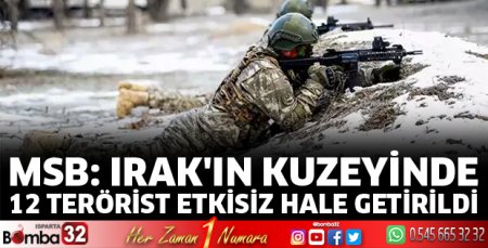 Irak'ın kuzeyinde 12 terörist etkisiz hale getirildi