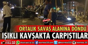 IŞIKLI KAVŞAKTA ÇARPIŞTILAR