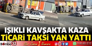 Işıklı kavşakta çarpıştılar