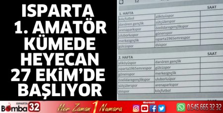 Isparta 1. Amatör Kümede heyecan başlıyor