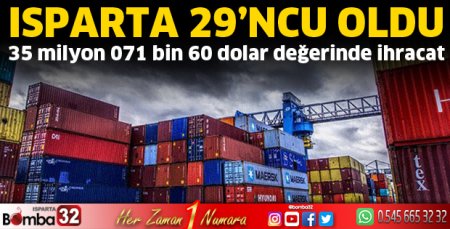 Isparta 29'ncu sırada yer aldı
