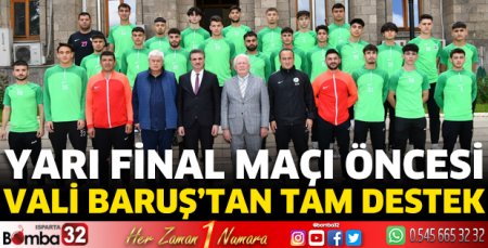 Isparta 32 Spor’un gençleri Vali Baruş’u ziyaret etti